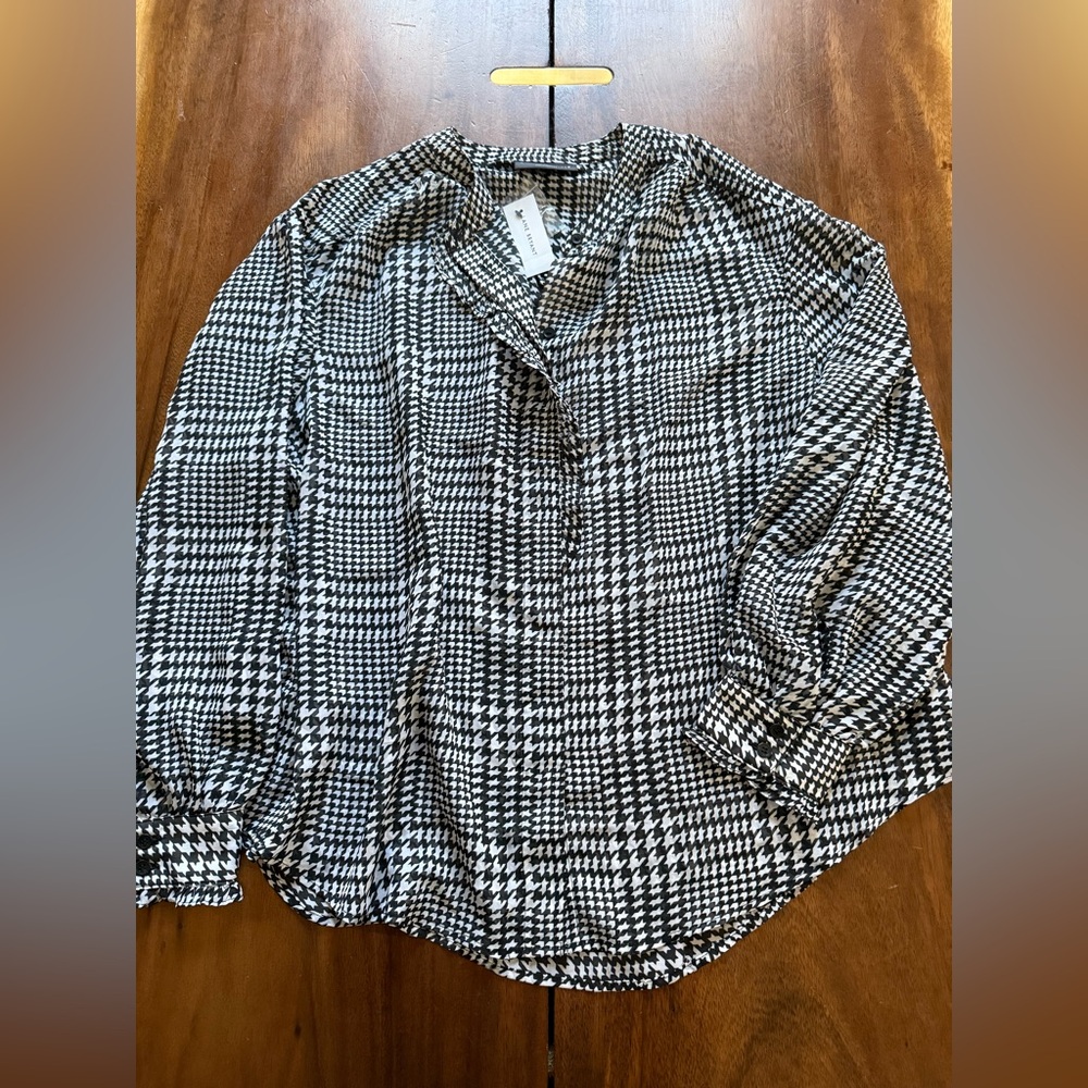 Lane Bryant Black and White Houndstooth Blouse